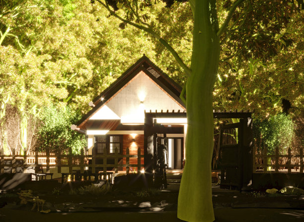 木屋的3d渲染图片下载