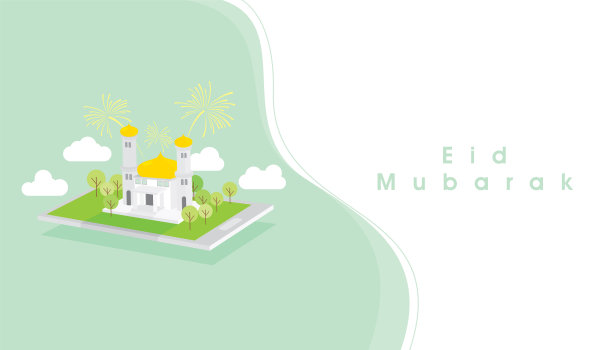 Eid Mubarak矢量卡片模板设计图片下载