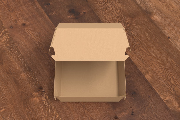 一个纸板封闭的食品盒模拟，包装的汉堡，午餐，快餐，汉堡和三明治图片下载