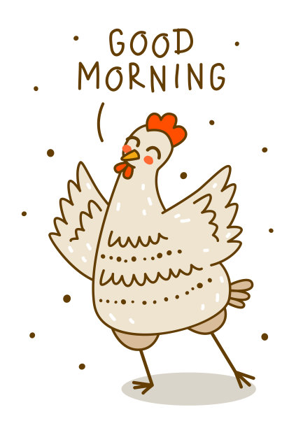 可爱的小鸡孤立在白色的卡通人物母鸡为开心农场设计图片下载