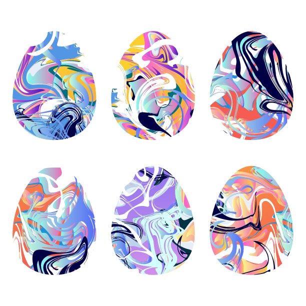 大理石纹理彩绘蛋套图片下载