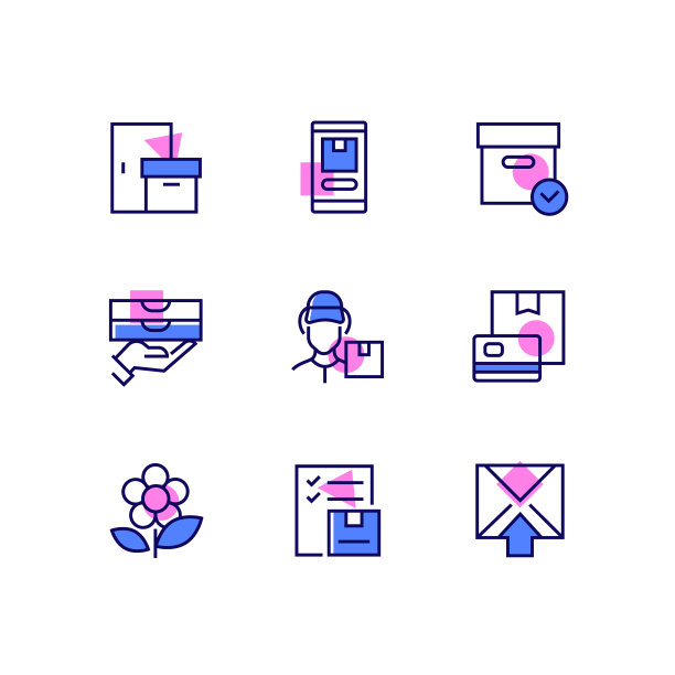 交付-现代线条设计风格图标集图片下载