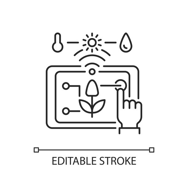 精准农业线性图标图片下载