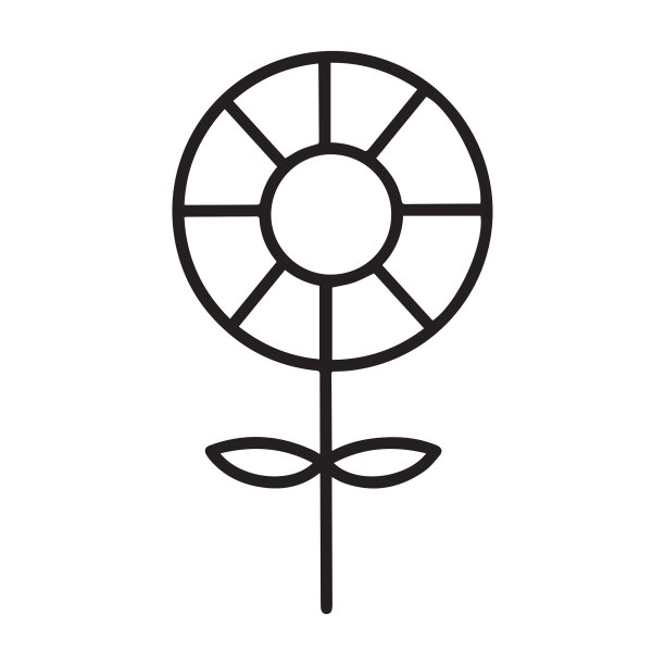 花朵图标。抽象的花矢量图标孤立的白色背景。图片下载