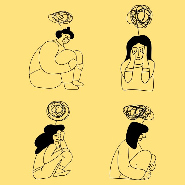 一群困惑的年轻女孩感到压力。图片下载