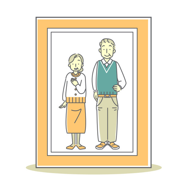 简单可爱的线条艺术插画，家庭图片下载