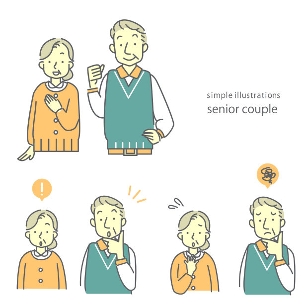 简单可爱的线条艺术插画，家庭图片下载