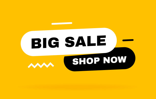 大销售横幅设计与几何元素。商店现在。横幅模板设计的业务，推广，销售和广告。矢量图图片下载