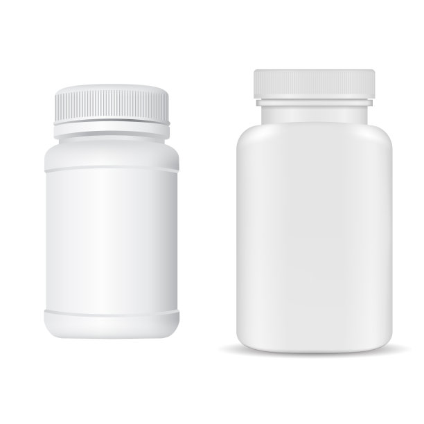 白色塑料维生素丸罐。补充瓶图片下载