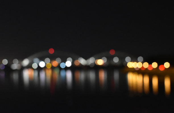 摘要散景夜光在桥上和河岸上图片下载