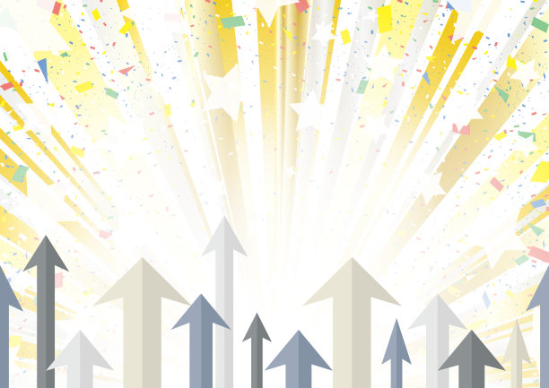 插图向上的箭头和金色的效果线背景图片下载