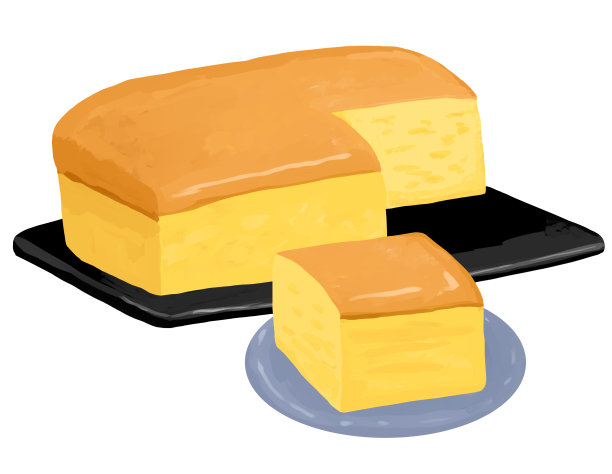 台湾卡斯泰拉新鲜出炉的铁板烧切割时尚潮流美食图片下载