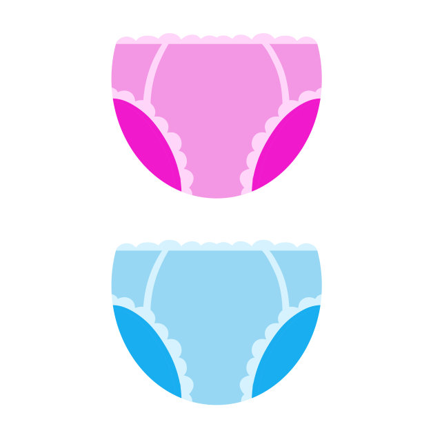 尿布。婴儿的裤子。蓝色和粉色卫生吸水衣。平面卡通插图孤立在白色图片下载