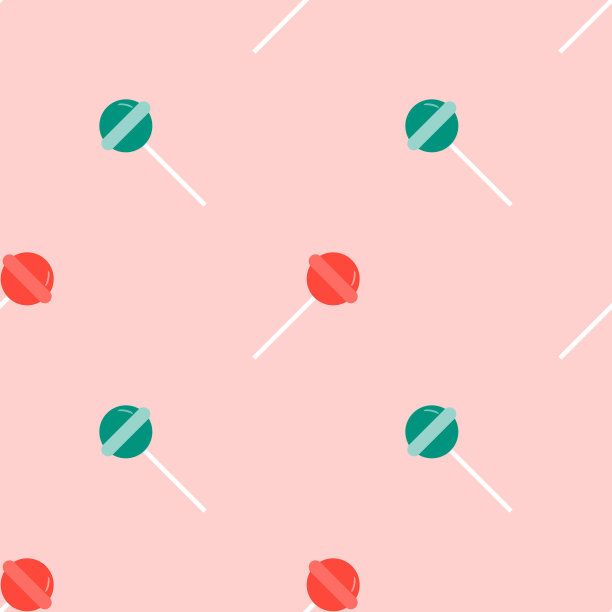 棒棒糖无缝模式。甜蜜的糖果纹理。草莓糖果口味重复背景。可爱的装饰儿童织物。图片下载