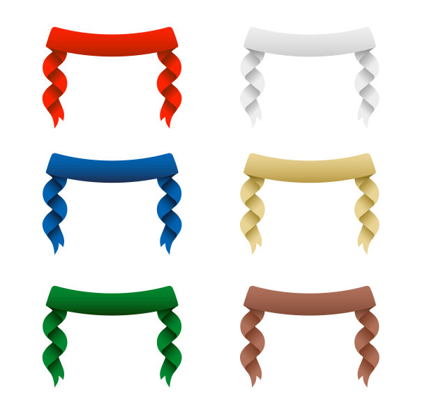 丝带旗帜矢量插图集图片下载