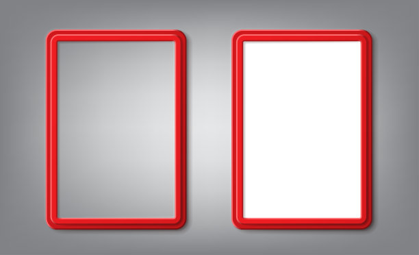 现实的红色框架与圆角和阴影图片下载