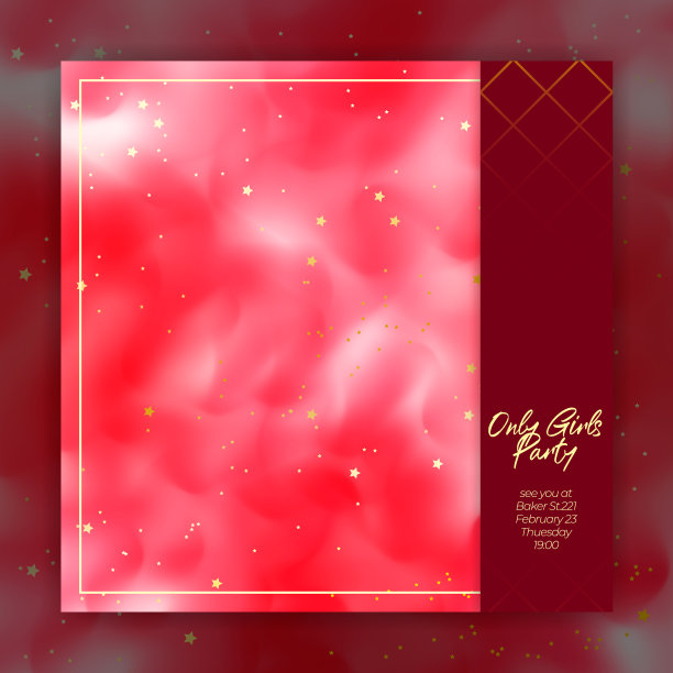 优雅的设计与紫色的雾背景与金色的星星图片下载