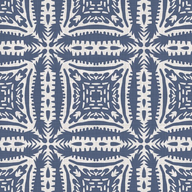 无缝法国农家织锦亚麻图案。普罗旺斯蓝白交织纹理。寒酸别致的布艺背景装饰风格。纺织农家全印图片下载