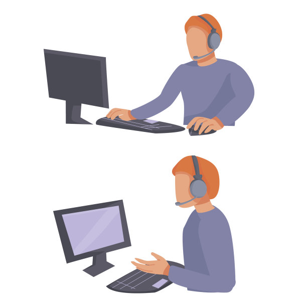 男子对着电脑前的麦克风说话图片下载