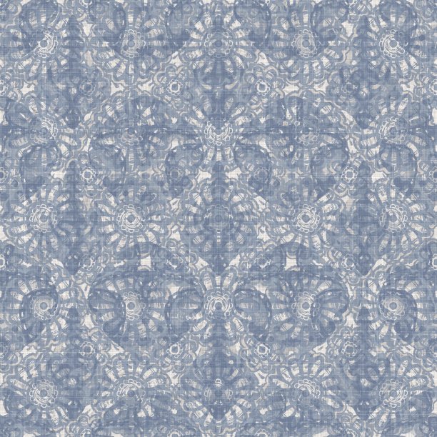无缝法国农家织锦亚麻图案。普罗旺斯蓝白交织纹理。寒酸别致的布艺背景装饰风格。纺织农家全印图片下载