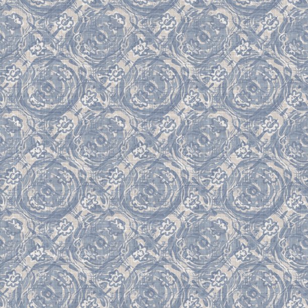 无缝法国农家织锦亚麻图案。普罗旺斯蓝白交织纹理。寒酸别致的布艺背景装饰风格。纺织农家全印图片下载