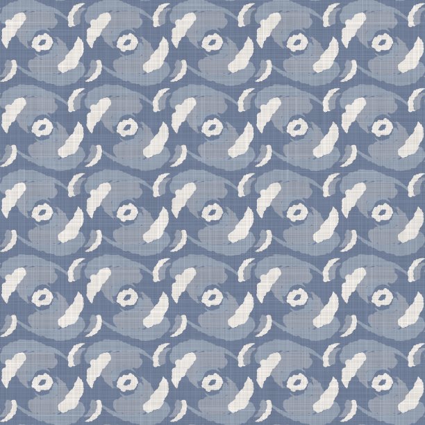 无缝法国农家点麻图案。普罗旺斯蓝白交织纹理。寒酸别致风格的装饰圈点织物背景。纺织农家全印图片下载