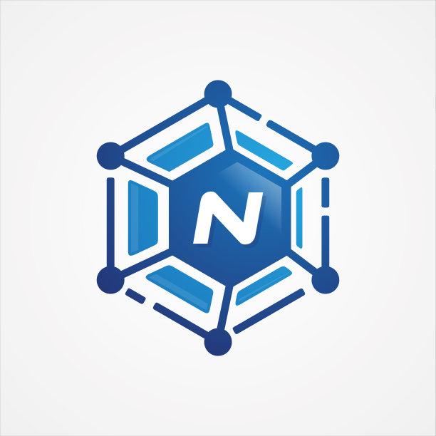 技术设计矢量轨道形状六边形与字母N符号设计极简图片下载