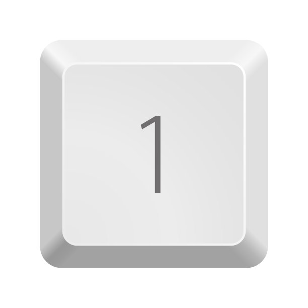 1号按钮。图标矢量图。图片下载