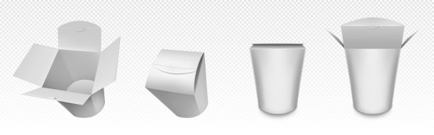 空的白色锅盒，中国食品的包装图片下载