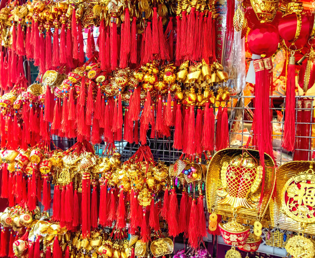 中国的幸运物品装饰新年好运图片下载