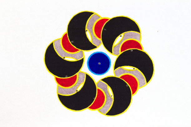 手绘五彩斑斓的万花筒画面图片下载