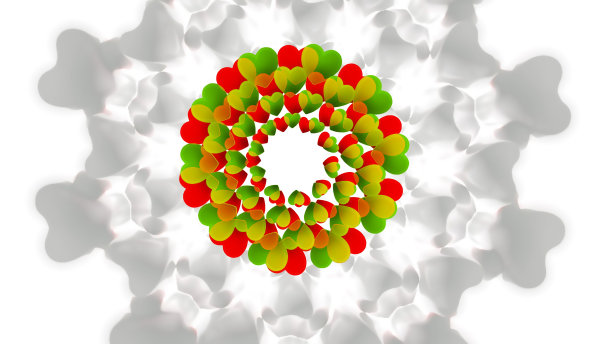 3D插图心花背景图片下载