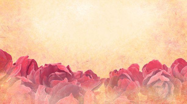 垃圾水彩背景与玫瑰。浪漫的花丙烯酸插图图片下载