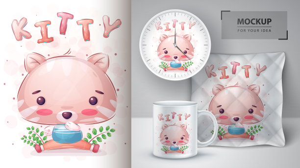 可爱的猫海报和商品图片下载