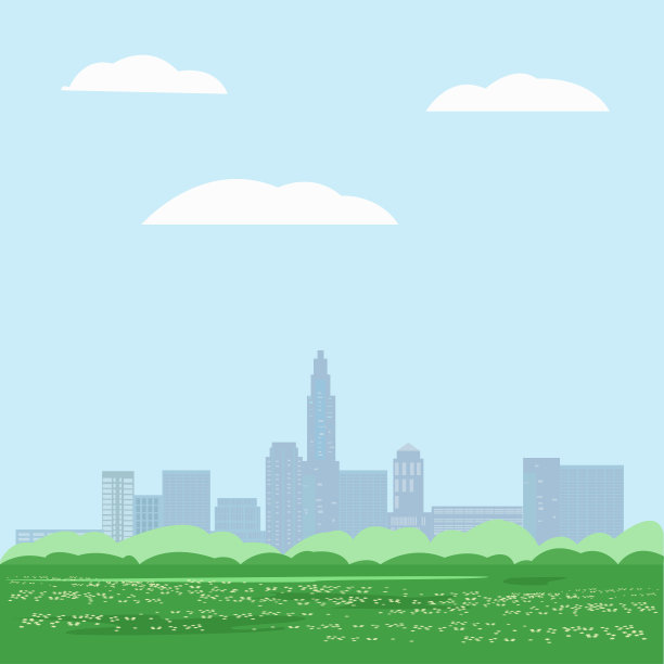 以田野和城市为背景的景观图片下载