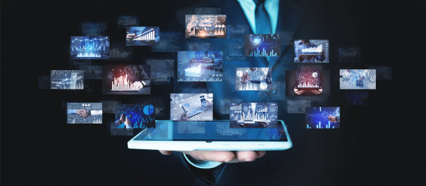 一个拿着商业图表的数码照片的男人。业务。技术图片下载