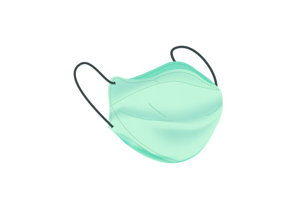 3d绿色棉口罩，用于白底分离的Covid-19载体ep22图片下载