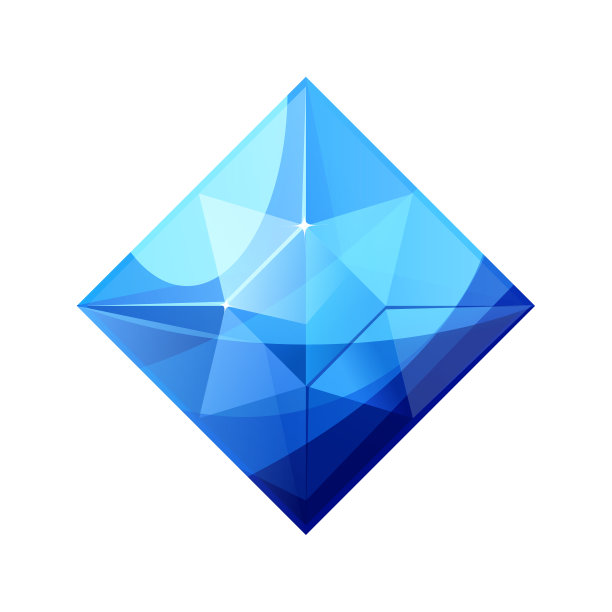 闪亮的蓝色钻石宝石矢量插图。珠宝宝石。蓝宝石孤立在白色。珠宝设计俯视图图片下载