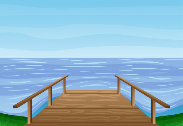 河边的木桥。图片下载