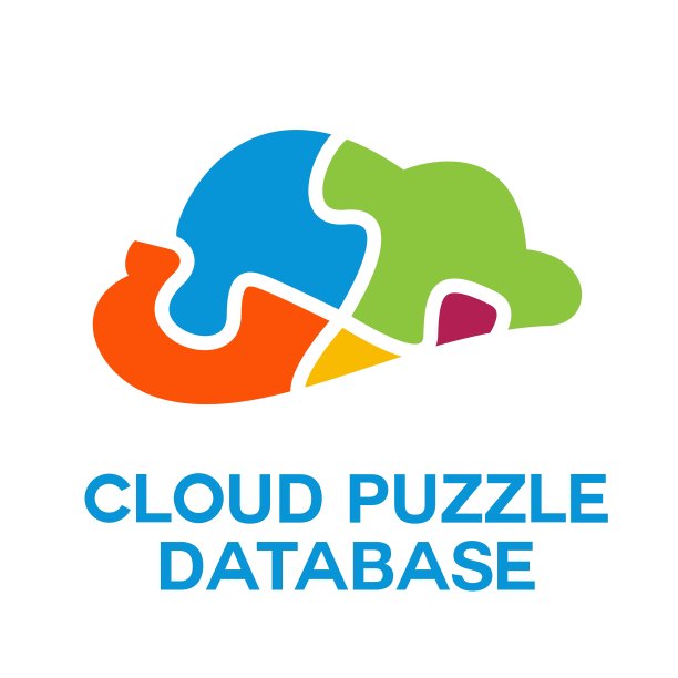 云拼图为数据库存储、技术主题、组合图标、团队合作培训服务的企业标识矢量概念图片下载