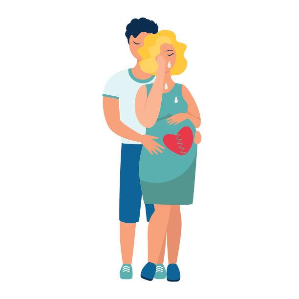 怀孕损失，流产，平面矢量插图。图片下载