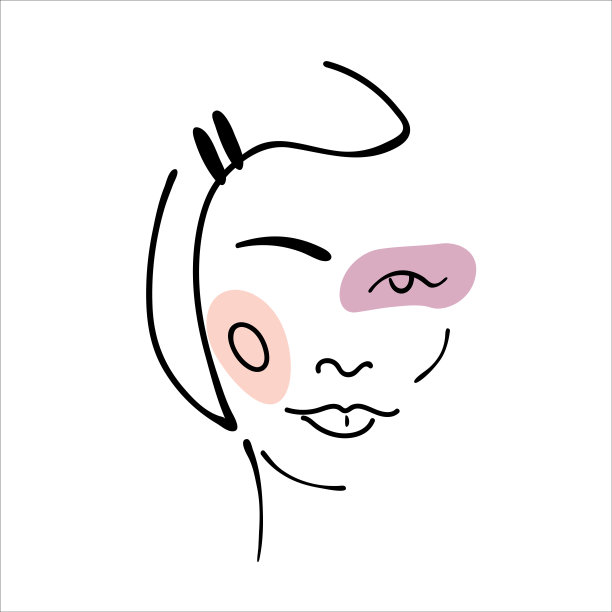 抽象线条艺术脸画当代肖像图片下载