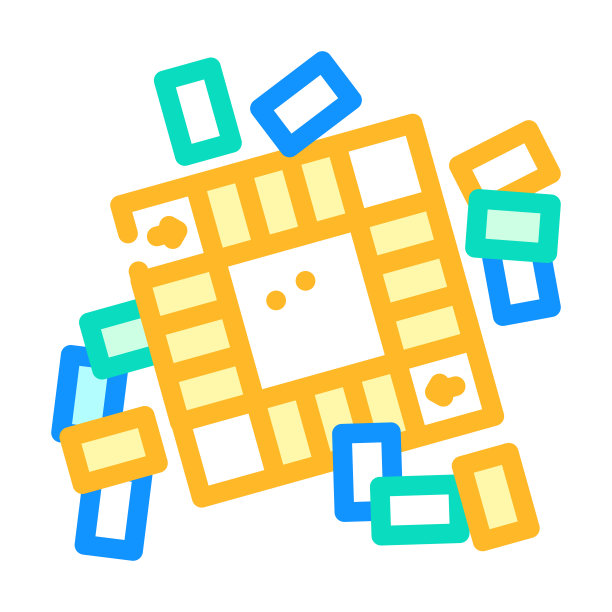 棋盘游戏的颜色图标矢量插图平图片下载