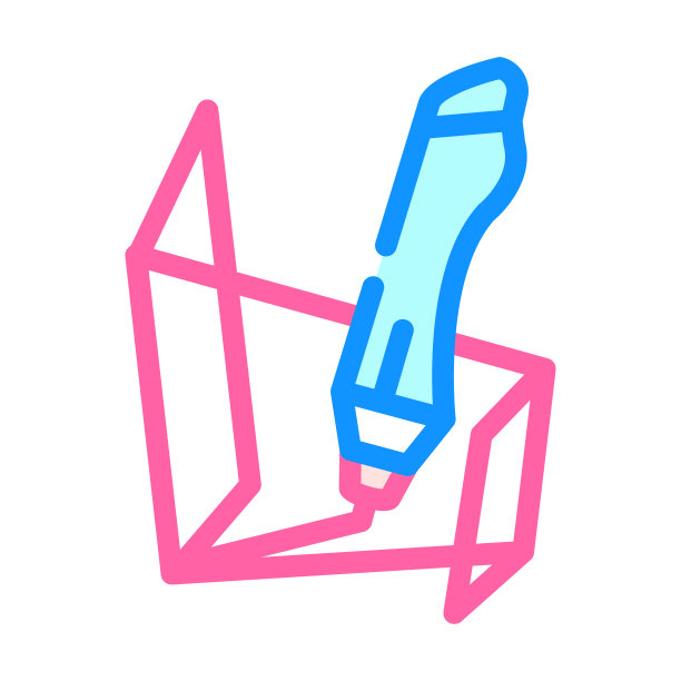 3d钢笔玩具颜色图标矢量插图图片下载