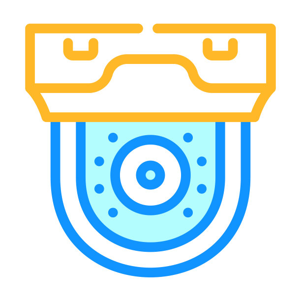 安全小工具摄像头彩色图标矢量插图图片下载