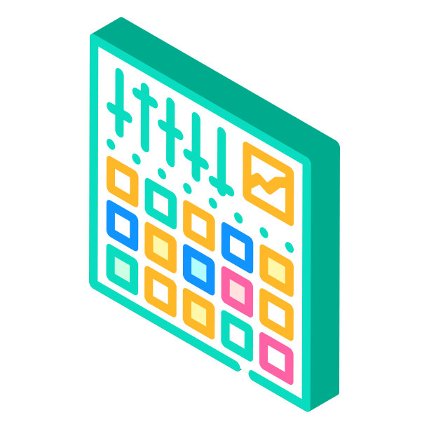 均衡器设备等距图标矢量插图平面图片下载