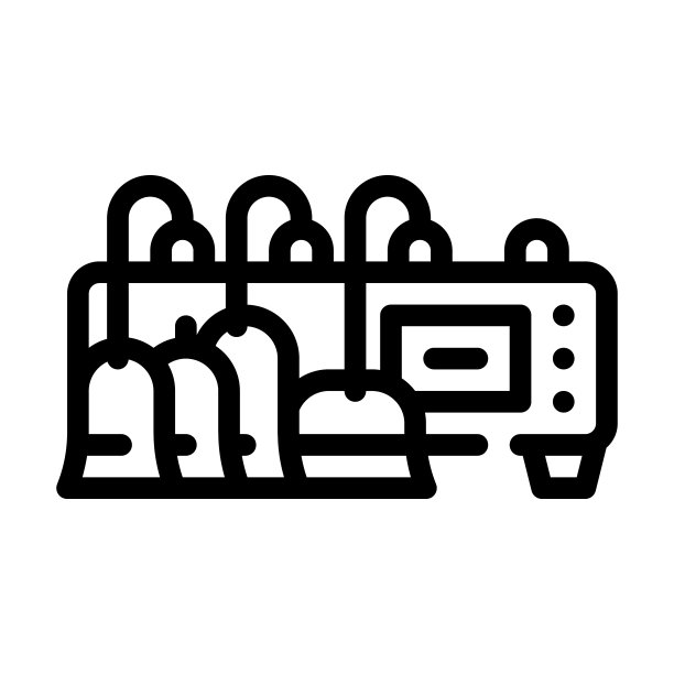 真空按摩设备线图标矢量插图图片下载