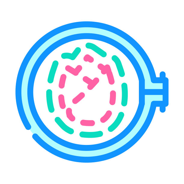 刺绣放松颜色图标矢量插图图片下载