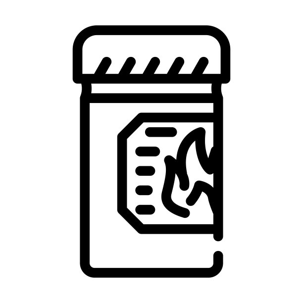脂肪燃烧药物线图标矢量插图图片下载