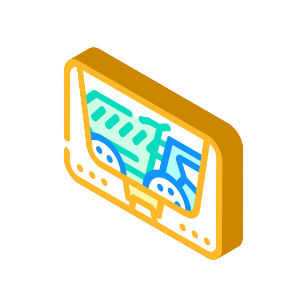 比例模型玩具等角图标矢量插图图片下载